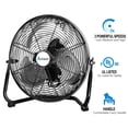 thumbnail image 3 of Achazel High Velocity 12 inch Floor Fan, 3-Speed 1680 CFM Metal Fan with 180 Degree Tilt for Home Bedroom Office, 3 of 8
