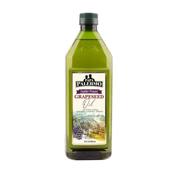 Papa Palermo Grapeseed Oil for Cooking, 32 fl oz, Plastic Bottle