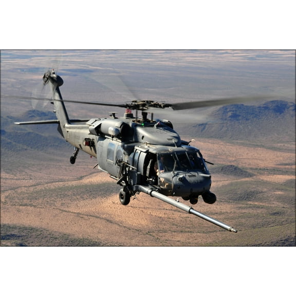 24"x36" Gallery Poster, U.S. Air Force HH-60 Pave Hawk helicopter assigned to the 66th Rescue Squadron Nellis Air Force Base, Nevada