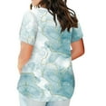 thumbnail image 3 of TQWQT Womens Plus Size Tops Summer Casual Cute Tee Shirt Short Sleeve V Neck Gradient Graphic T-Shirt 4x-5x Tunic Tops with Pocket Light Blue 2XL, 3 of 5