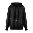 thumbnail image 3 of Sweaters For Women Solid Color Loose Style Hooded Pullover Sweater With Real Sequins For Autumn Winter Holiday Gatherings Leisure M Womens Sweaters, 3 of 5