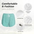 thumbnail image 4 of Balery Teal Turquoise Glitter Pantalones cortos deportivos para mujer con forro y dos bolsillos, elásticos, para entrenamiento, gimnasio, yoga-Medium, 4 of 7