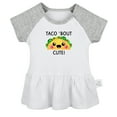 thumbnail image 1 of Taco' Bout Cute Novelty Dresses For Baby, Newborn Babies Skirts, Infant Princess Dress, 0-24M Kids Graphic Clothes (Gray Raglan Dresses, 6-12 Months), 1 of 5
