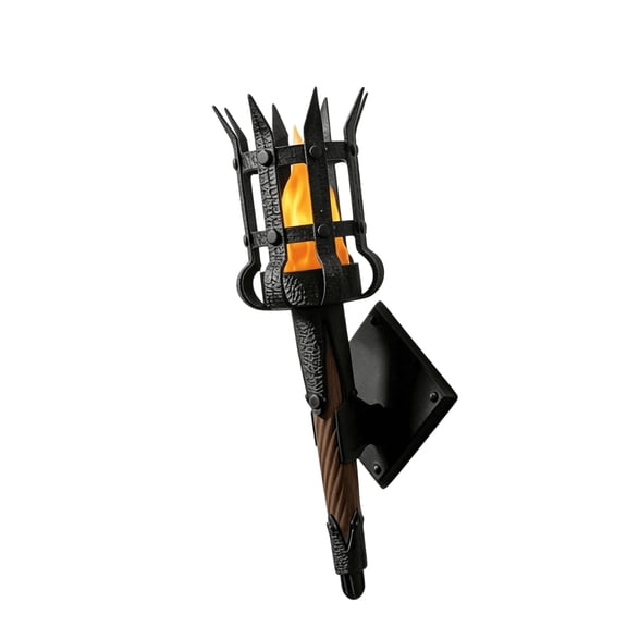 Medieval Torch Wall Sconce, LED 3D Printed Castle Wall Light, Gothic Castle Wall Decor, Can Be Held in Hand or Hung on The Wall, Retro Interior Decoration (Orange)lxf