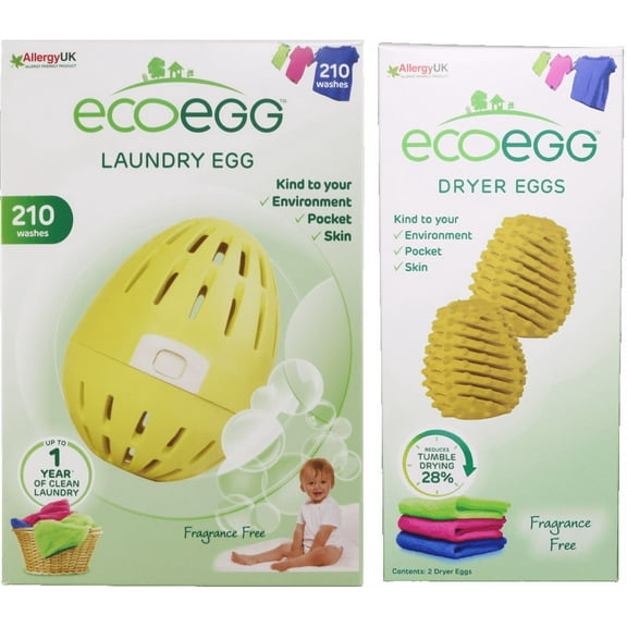 ecoegg 210 Laundry Egg & Dryer Egg Bundle Fragrance Free