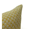 thumbnail image 4 of Fabdivine Thick Linen Hand Block Print Vintage Throw Cushion Cover , 26"X26", Yellow, 4 of 5