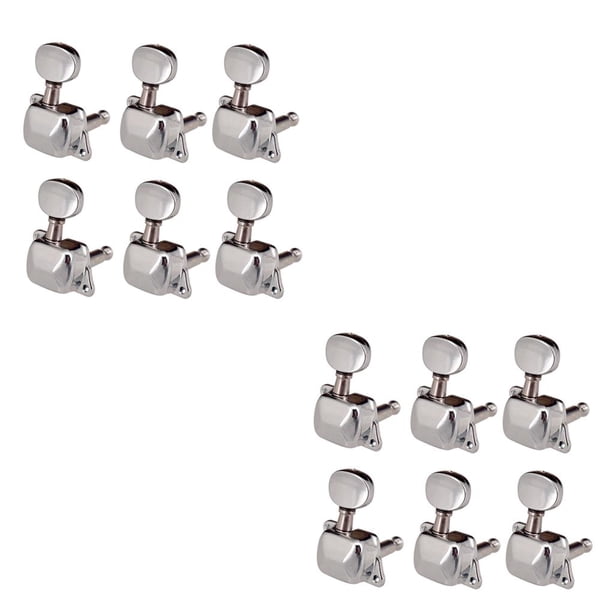 Wosthever Paquete de 6 clavijas de afinación de cabeza de máquina, perillas de afinador de guitarra electrónica, accesorios de reparación de 6 izquierda 2piezas Wosthever CBP351470