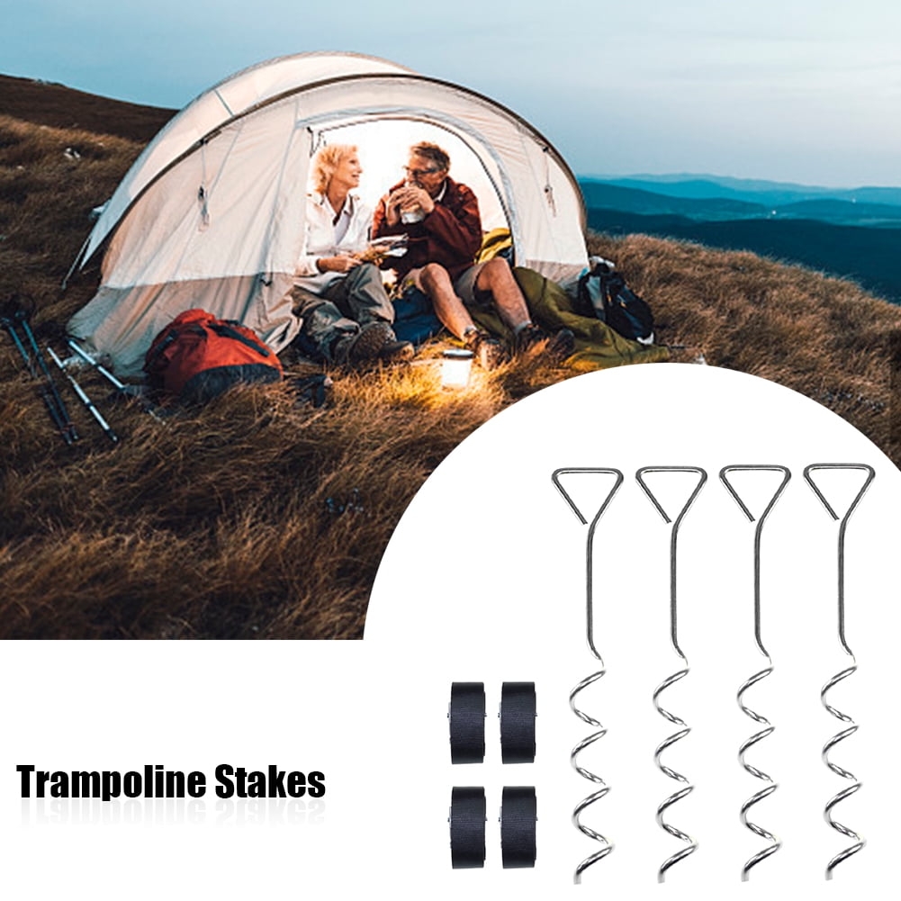 Heavy Duty Spiral Outdoor Camping Trampoline Stakes Ground Anchor Tent Accessory 