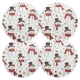 thumbnail image 2 of Ryvnso Snowman on White Round Plate Mats Dining Table Placemat Set of 6 for Holiday Decoration, 2 of 7