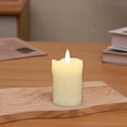 thumbnail image 5 of KUKIDSVO Flameless LED Battery Operated Ivory Pillar Candle, Flickering Realistic Moving Flame, 2.96'' x1.97'' Luminous Real Wax Indoor Home Decor(B), 5 of 7