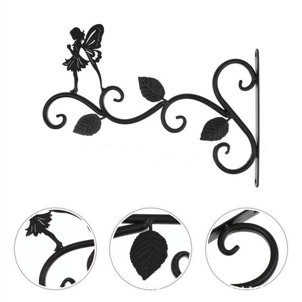 Metal Wall-Mounted Hanging Flower Basket Holder Angel Fairy Hanging Basket Flower Stand Wall Holder Garden Balcony Wall Decor6United States He Qiyong unisex