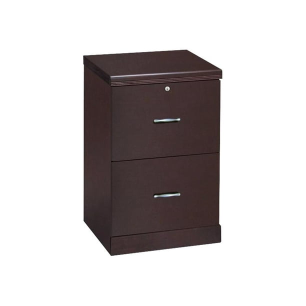 2 Drawer Vertical Wood Lockable Filing Cabinet, Espresso ...