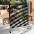 thumbnail image 2 of Outdoor Privacy Screens Freestanding, 47"" W x 71"" H Metal Slatted Decorative Privacy Screen and Panels with Stand, Brown Backyard Privacy Panels for Garden Patio, DF465163, 2 of 8