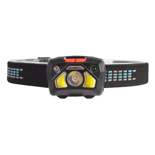Faros delanteros de pesca con luz roja y sensor LED, nuevos faros COB con batería incorporada y recarga USB