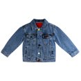 thumbnail image 1 of KIDSCOOL SPACE Boys Denim Jacket,Little Big Kids Simple Design Colored Buttons Jean Coat,Mid Blue,5-6 Years, 1 of 5