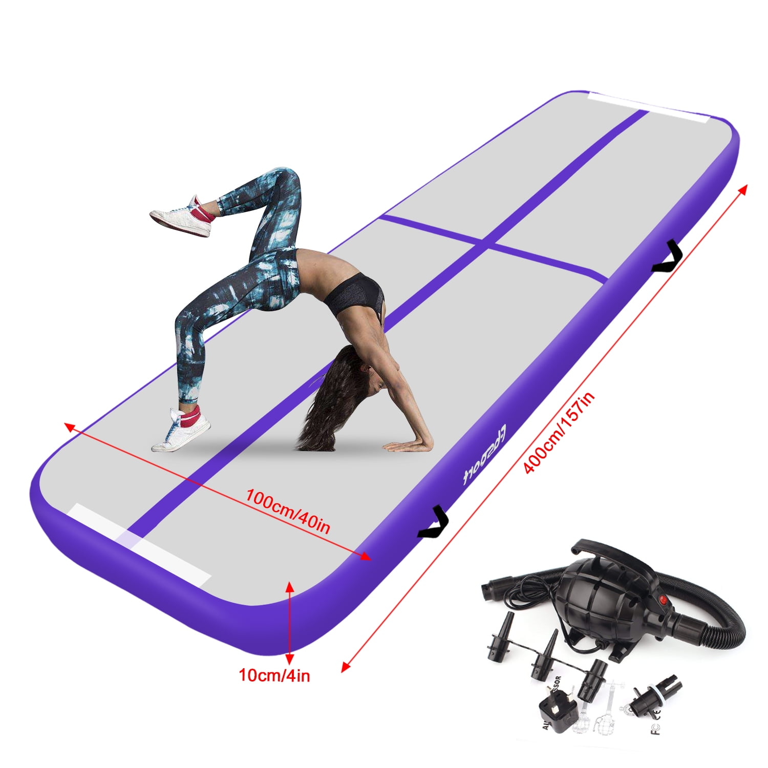 Fbsport Purple 13ft/4m*1m*0.1m air Track mat Inflatable Gymnastics