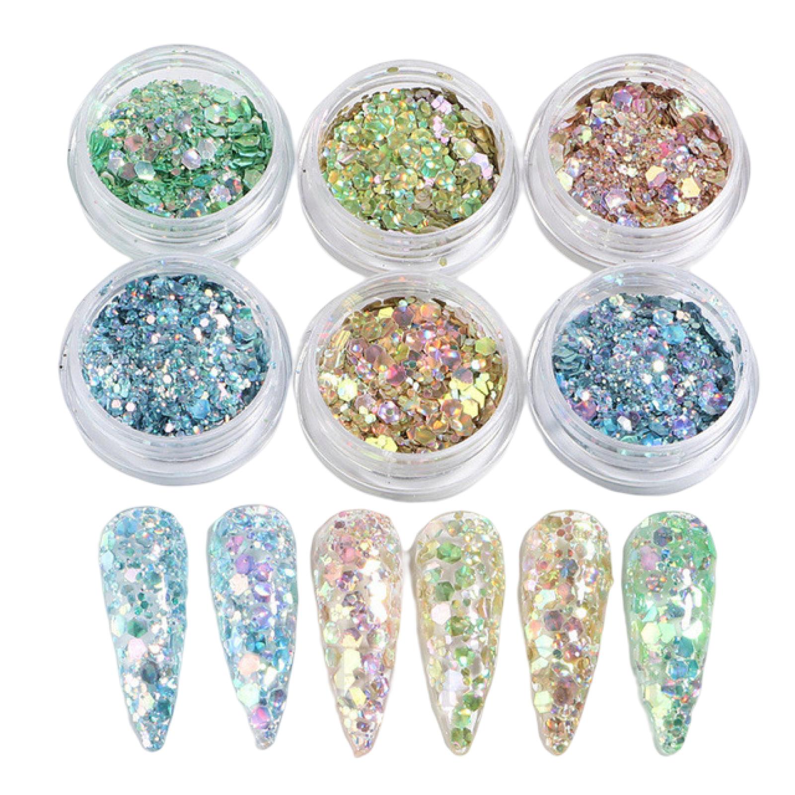 JENPECH 1 Set Nail Sequins Sparkling UltraThin Shining Visual Effect