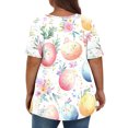 thumbnail image 4 of Hfnxid Women Plus Size Easter Top Floral Bunny Graphic T-Shirts Fashion Loose Fit Short Sleeve Shirt Holiday Beach Vacation Casual Tops Multicolor XXL, 4 of 6