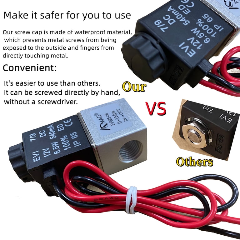 DC12V Normally Closed Two-Way Mini Electronic Control ExhaustSolenoid Air Valve