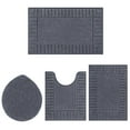 thumbnail image 4 of MeyJey Juego de 4 Tapetes de Baño, Tapetes de Baño, Tapete de Baño de Microfibra Antideslizante, Ultra Suave, con Contorno en Forma de U, Tapete de Baño para Baño, Ducha en el Suelo, Gris Oscuro, 4 of 15