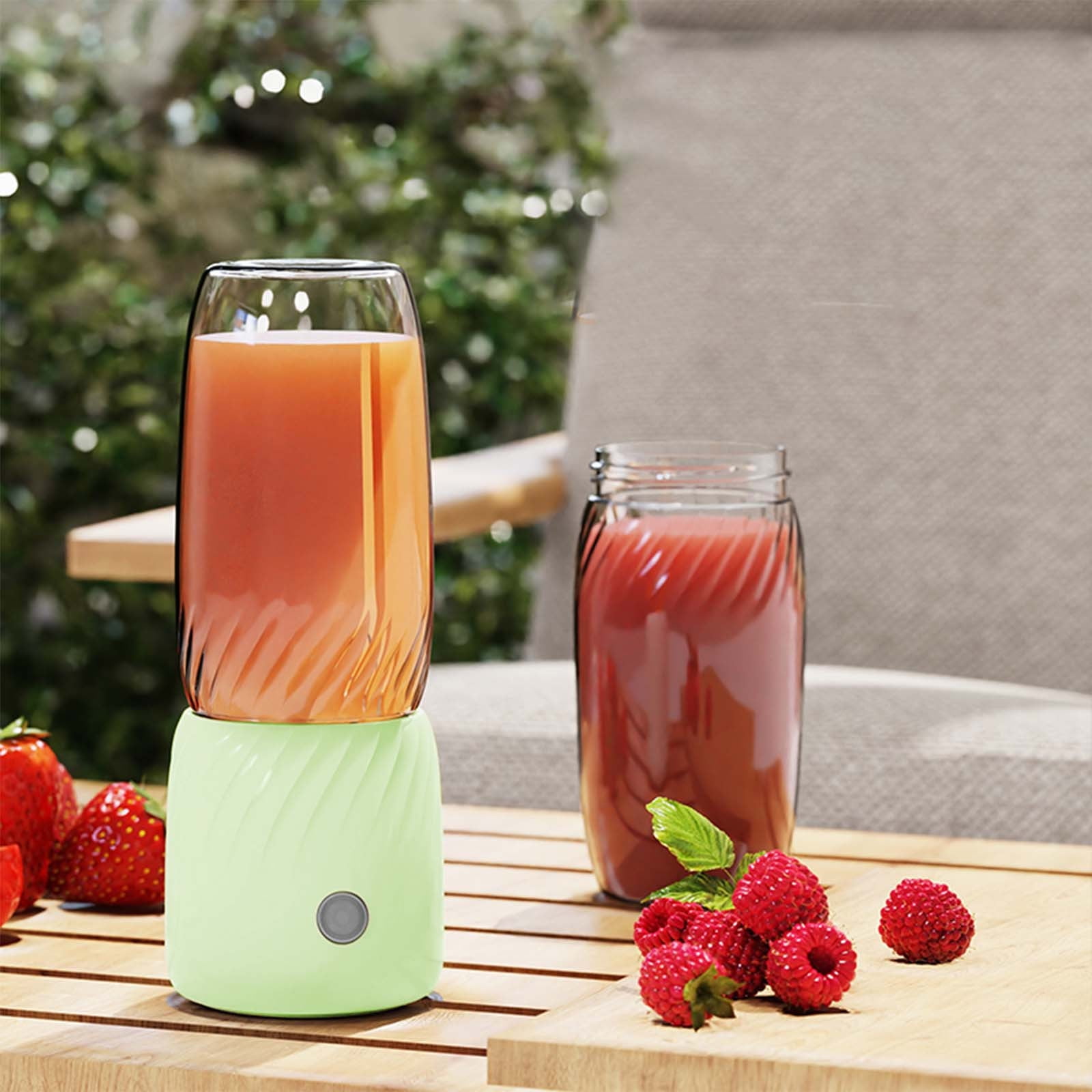Portable USB Rechargeable Blender Juicer Mini Fruit Juicer Machine For Shakes Smoothies Travel Outdoor Green 350ml