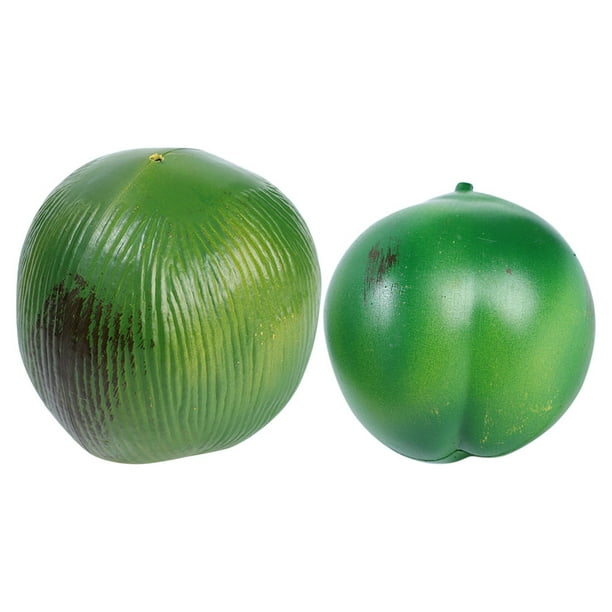 KAKOWELY 2 piezas de cocos simulados, modelo de cocos falsos, fruta tropical de plástico, accesorio para fotos.