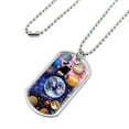 thumbnail image 2 of Planets Solar System Earth Nebula Military Dog Tag Pendant Necklace with Chain, 2 of 5