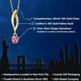 thumbnail image 2 of Gem Stone King 10K Yellow Gold Pink Zirconia Pendant Necklace for Women | 0.24 Cttw | Gemstone Birthstone | Heart Shape 4MM | With 18 inch Chain, 2 of 6