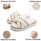 thumbnail image 3 of Zapatillas de mujer con banda cruzada, suaves y peludas, de felpa, cálidas, acogedoras, con puntera abierta, esponjosas, para el hogar, cómodas, para invierno, interiores y exteriores, transpirables, 3 of 5