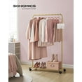 thumbnail image 3 of Clothes Rack with Wheels . Garment Rack Clothing Rack for Hanging Clothes with Dense Mesh Storage Shelf lb Load Capacity Brakes Steel Frame UHSRBK, 3 of 8