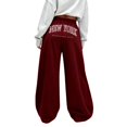 thumbnail image 3 of New York Graphic Baggy Sweatpants Trendy Wide Leg Y2k Bow Sweatpants Elastic Waist Drawstring Comfort Sweat Pants for Women, 3 of 8