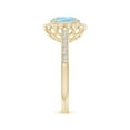 thumbnail image 3 of Angara Natural 1 Ct. Aquamarine with Diamond Halo Ring in 14K Yellow Gold for Women (Ring Size: 12), 3 of 9