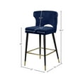 thumbnail image 3 of Meridian Furniture Kelly 28"H Velvet Counter Stool in Navy (Set of 2), 3 of 5