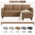 thumbnail image 5 of Carpet Convertible L Shaped Sleeper Sectional Sofa Couch 3 Seat Sofa with Reversible Chaise for Living Room Apartment and Small Space, Brown, 5 of 7