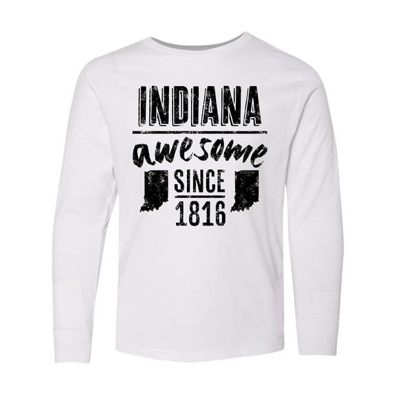 Inktastic Indiana Awesome Since 1816 Long Sleeve Youth T-Shirt