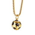 thumbnail image 2 of Colgante en apariencia de fútbol de fútbol de material acero inoxidable Colr de aficionados al deporte Joyas Hugo Collar colgante de fútbol, 2 of 8