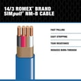 thumbnail image 4 of Southwire Romex 63946922 SIMpull Wire, 14 Gauge, 3 Conductor, 50 Ft, W/G NM-B Cable, Blue, 4 of 4