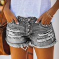 thumbnail image 2 of Cathalem Casual Shorts for Women Summer Women’s Fashion Denim Jeans Shorts Hot Pants Jeans Jeans(Gray,S), 2 of 5