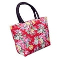 thumbnail image 2 of Limei Women Canvas Rose Flower Printed Big Capacity Shopping Pouch Handbag Tote Shoulder Bag, 2 of 7