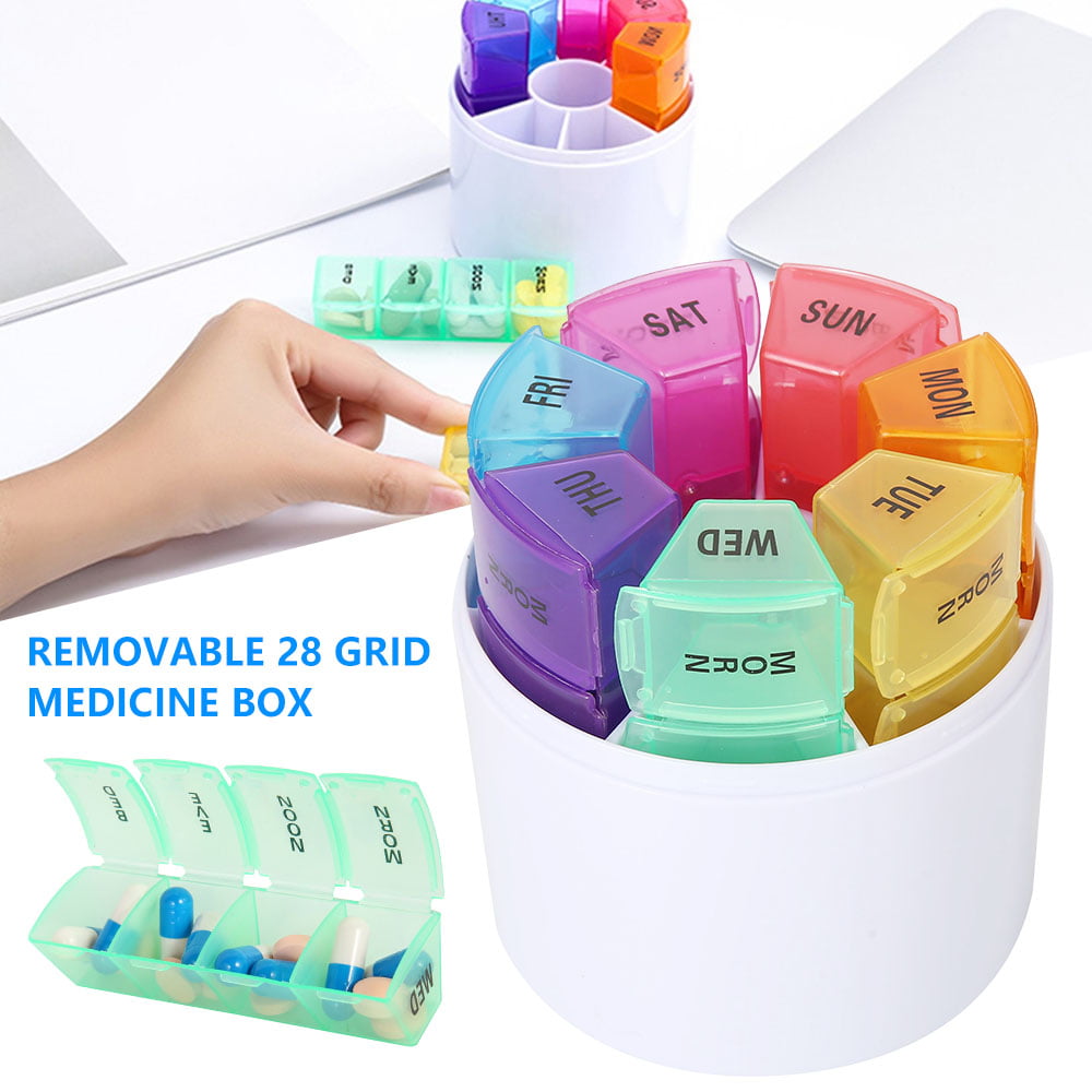 Weekly 7 day pop up pill box medicine tablet storage