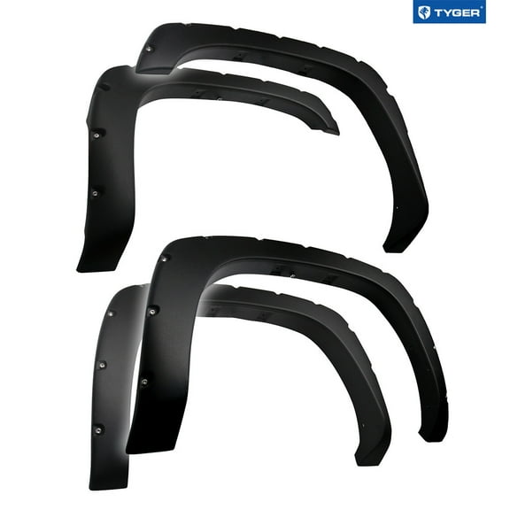 Tyger Auto Fender Flares Compatible with 1999-2006 Chevy Silverado GMC Sierra 1500 2500 3500HD; 2007 Classic Fleetside, Rough Textured Bolt-Riveted Style 4pc | TG-FF8C4057