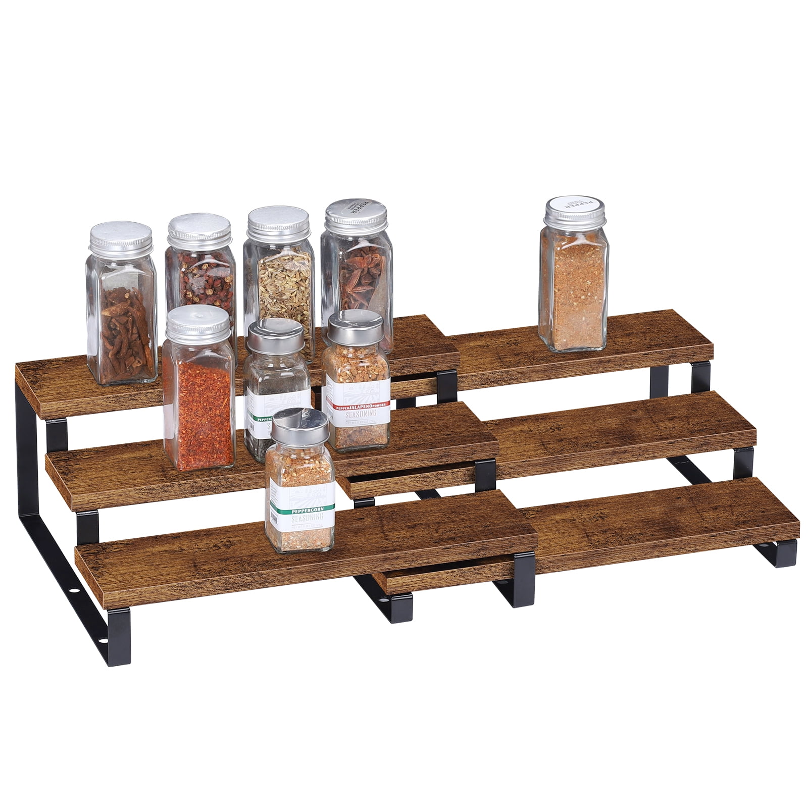 3Tier Wooden Spice Rack Organizer for Expandable Spice Rack