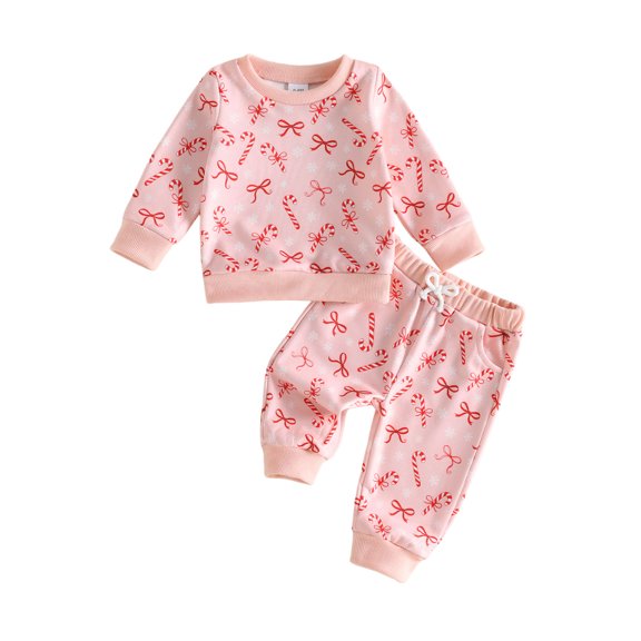 RUINIXCW Girls Christmas Outfits Long Sleeve Bow Snowflake Print Pullover Pants