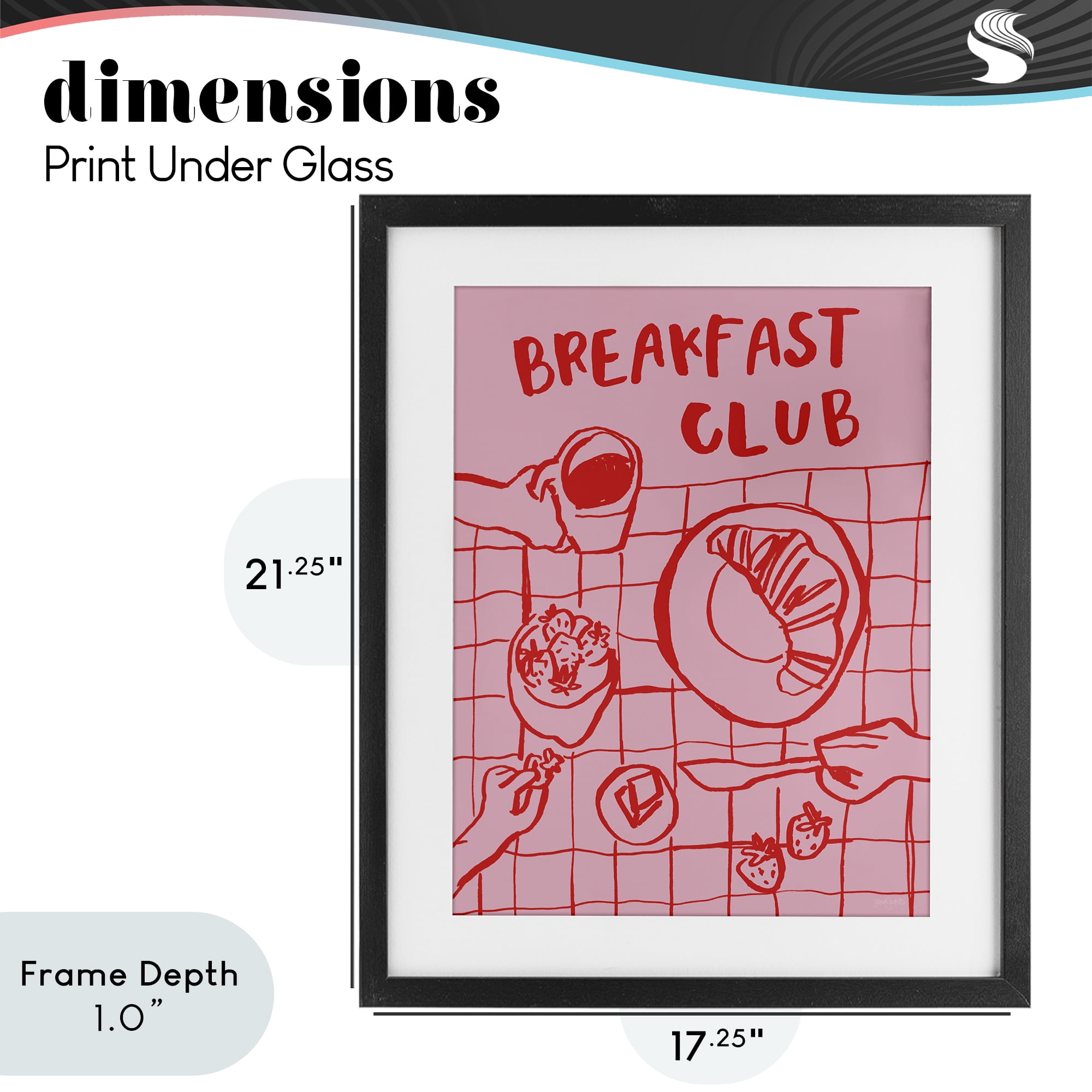 Stupell Industries Breakfast Club Doodles Black Framed Print Under Glass, design by Jenaya Jackson