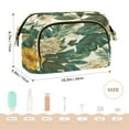 thumbnail image 6 of Wavy Quilted Cosmetic Bag Large-Capacity Travel Toiletry Organizer Includes 9-Piece Portable Travel Bottle Set Tropical Plants, 6 of 6