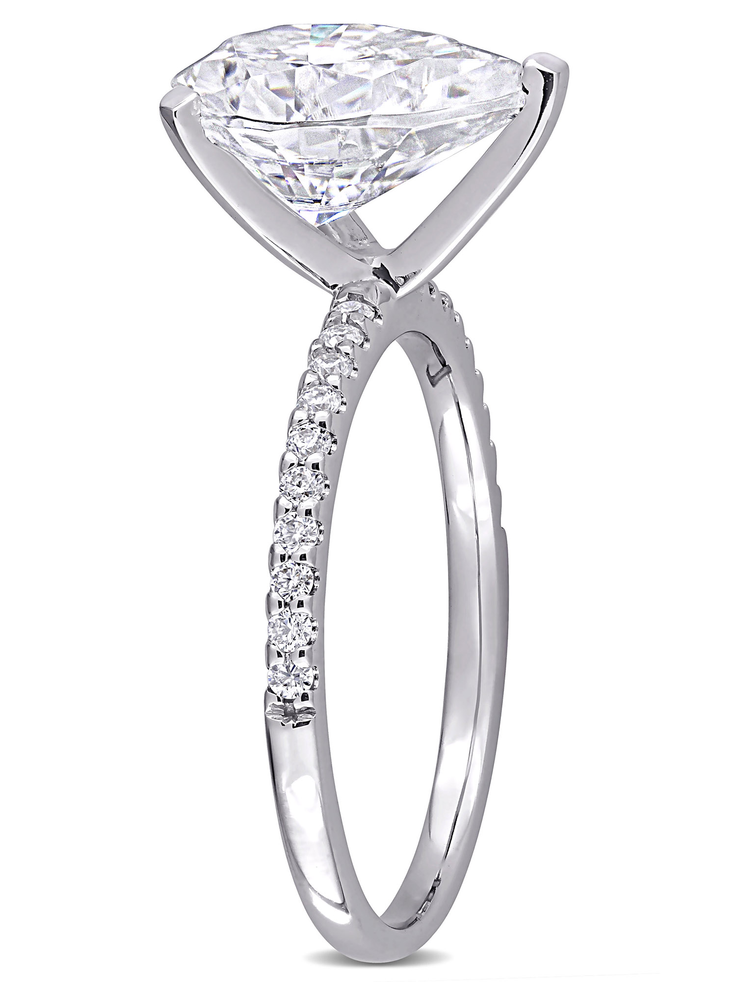 Everly Women's Moissanite 10K White Gold Engagement Ring