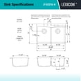 thumbnail image 4 of 33" x 22" Quartz Kitchen Sink, Double Bowl Sink, Drop-in Sink, Undermount Sink, Granite Kitchen Sink, Galaxy White Kitchen Sink, with Grids, Basket Strainer and Flange Lexicon Platinum LP-800TM-W, 4 of 8