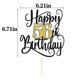 thumbnail image 2 of Decoración Para Tarta De Feliz Cumpleaños Número 56, Decoración Para Tarta De Fiesta De Cumpleaños 56 (Destellos Negros Y Dorados 56), 2 of 5