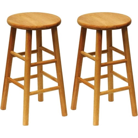 Winsome Wood Tabby 24? Beveled Seat Stools, 2PC, Multiple Finishes