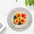 thumbnail image 2 of Round Placemats Set of 1, Vinyl Hollow Placemats 15 Inch, Washable Easy Clean Wipeable Non Slip Stain Heat Resistant Dining Table Place Mats for Home Dining Party Tabletop Decoration(Silver,15x15"), 2 of 7